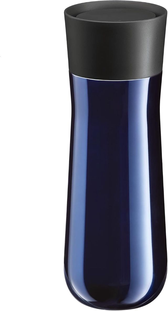 WMF Impulse Gobelet isotherme 350 ml avec fermeture automatique, ouverture à 360°, tasse à café à emporter garde les boissons chaudes pendant 8 h et froides pendant 12 h, argenté