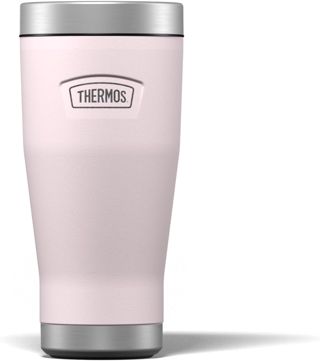 Thermos Gobelet de voyage isotherme réutilisable en acier inoxydable pour boissons chaudes ou froides, bouteille d'eau scellée sous vide avec couvercle anti-fuite, 470 ml, noir granite