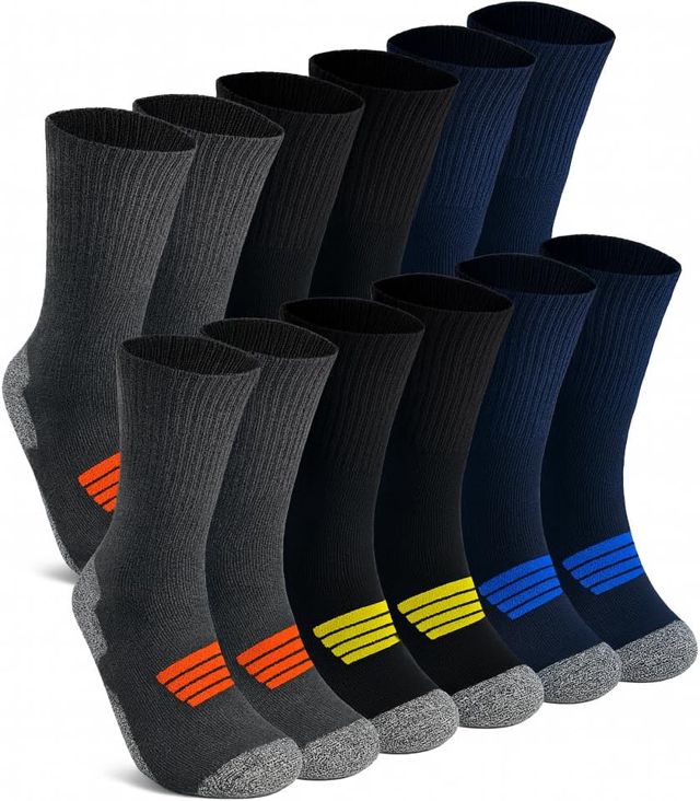 6 Paires Chaussettes de Travail Thermiques Homme Femme Hiver Résistant