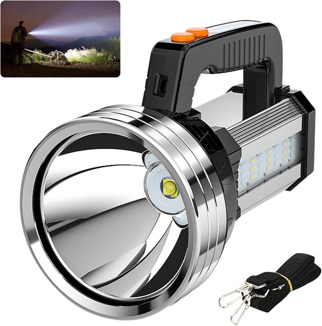 Masmejor Lampe Torche LED Ultra Puissante Rechargeable, 10000mAh, 2000LM