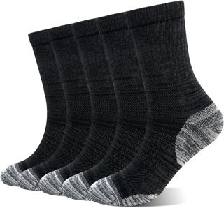 ZAKASA Chaussettes Travail Homme Coton: Chaussettes Renforcées Semelle Épaisse Talon et Pointe Sans Couture Respirantes 5 Paires