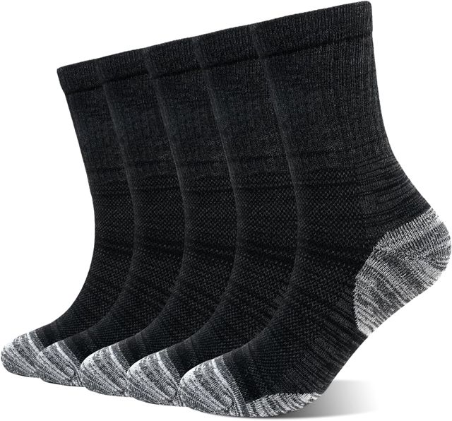 ZAKASA Chaussettes Travail Homme Coton: Chaussettes Renforcées Semelle Épaisse Talon et Pointe Sans Couture Respirantes 5 Paires