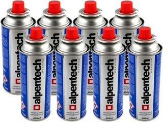 Alpentech - Cartouche gaz Camping 4 x 250g Butane UN2037 encliquetable Recharges pour Désherbeurs Réchauds et Lampes Camping