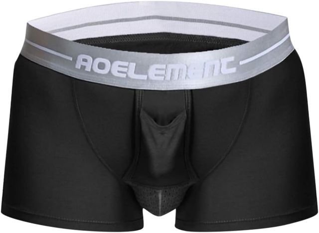 Hommes Boxer sous-VêTement Respirant SéParation des Balles Scrotum Sexy Push Up Gay Freegun Ouvert Dim Lot Coton Transparent Filet BandoulièRe Convexe Physiologique Quatre Coins