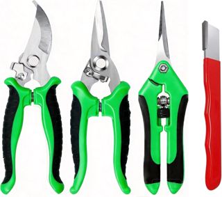 Secateur de Jardin, 4PCS Sécateurs et Ciseaux de Jardinage, Coupe Branche