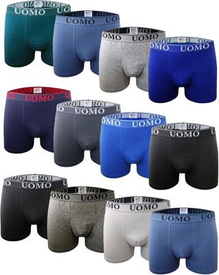 Caleçon en Coton Basique Noir, Confortable et Doux. Collection Uomo
