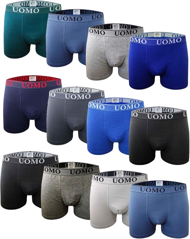 Caleçon en Coton Basique Noir, Confortable et Doux. Collection Uomo