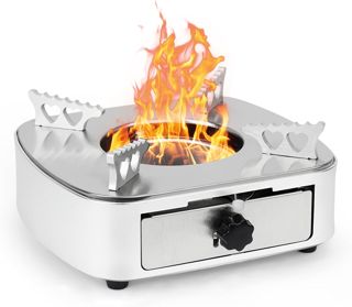 onlyfire Mini Réchaud à Alcool, Réchaud à Alcool Portable, Brûleur à Alcool Camping en Acier Inoxydable, Réchaud de Camping pour IntéRieur ExtéRieur Randonnée Pique-Nique Barbecue Trekking, Argent