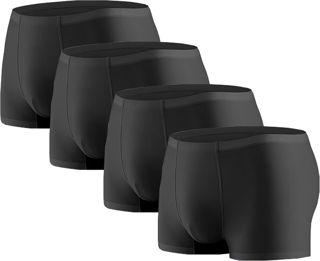 YUSHOW Lot de 4 Boxer Homme Soie Glacée Respirants Calecon Anti-frottements sans Coutures Cool Dry sous-Vêtements Léger Doux et Confortables Caleçons