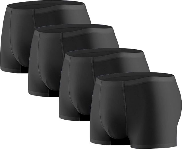 YUSHOW Lot de 4 Boxer Homme Soie Glacée Respirants Calecon Anti-frottements sans Coutures Cool Dry sous-Vêtements Léger Doux et Confortables Caleçons