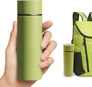 1 x mini bouteille d'eau en acier inoxydable 316, 150 ml, petite bouteille thermos en acier inoxydable, jolie bouteille de café pour l'extérieur, le travail, l'école (vert)