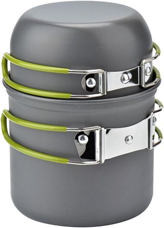 Pique-nique Camping Randonnée Pédestre Pot Pan Cookware Extérieur Casseroles de Cuisine 2 Pièces