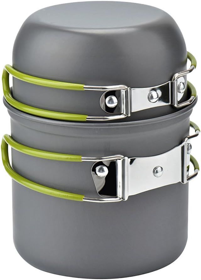 Pique-nique Camping Randonnée Pédestre Pot Pan Cookware Extérieur Casseroles de Cuisine 2 Pièces