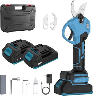 Sécateur Électrique Sans Fil 40 mm, Secateur Electrique avec Batterie 3000mAh, Lames Sharp SK5, Moteur Sans Balais, Écran LED, Sécateur sur Batterie pour Vigne, Olivier, Arbre Fruitier, Jardinage