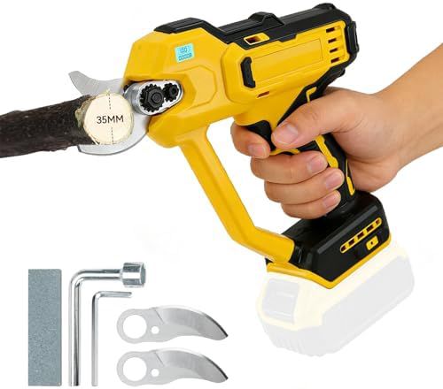 Sécateur électrique sans fil compatible avec batterie Dewalt 18 V (sans batterie), 600 W, max 35 mm, sécateur de jardin pour jardin, vigne