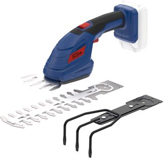 Güde Kit d'entretien de Jardin avec Batterie GPS 18-0 (18 V, Accessoire de Cisaillement à Gazon, cisaille à hérissons/arbustes, râteau)