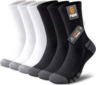 Cirorld Chaussettes Sport Homme Femme, 6 Paires, 80% Coton, pour Running