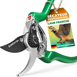 GRÜNTEK Sécateur de Jardin Professionnel Ciseaux à Fleurs Cisaille à Lame