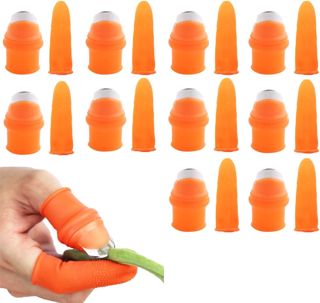Lot de 10 couteaux de pouce en silicone, séparateurs de jardin, outils de récolte de doigts, cueilleurs de plantes pour couper les plantes, les fruits, les légumes, la récolte de cuisine (5 cm)