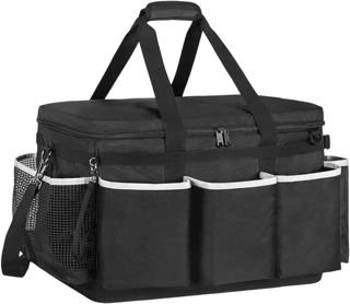 Organiseur de nettoyage professionnel pour caddy, extra pour grand sac fourre-tout avec bandoulière pour kit de lavage de voiture, équipement d'entretien, noir