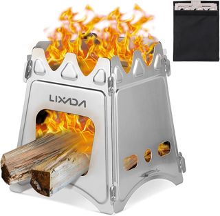 Lixada Réchaud à alcool portable pour le camping, la cuisine en plein air et la randonnée (poids léger) (S) - 16 9,8 / 12,5 cm Poêle En Acier Inoxydable