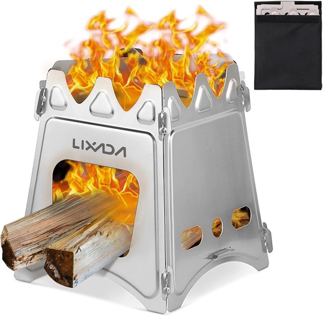 Lixada Réchaud à alcool portable pour le camping, la cuisine en plein air et la randonnée (poids léger) (S) - 16 9,8 / 12,5 cm Poêle En Acier Inoxydable