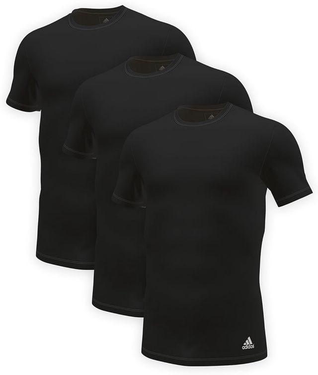 adidas Lot de 3 sous-Vetements a Manches Courtes et col Rond pour Hommes