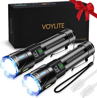 Lot de 2 Lampe Torche LED Rechargeable, 1000000 LM Ultra Puissante