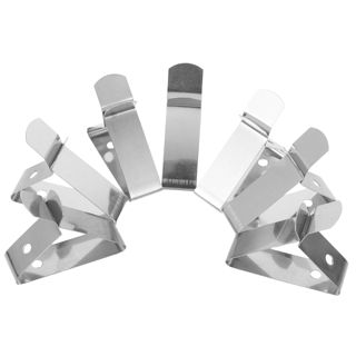 Toyvian 8 pièces Pinces Thermomètre Acier Inoxydable Support Thermomètre Cuisine Clips Sécurisés Anti-brûlure pour Barbecue Cafés et Casseroles Fixation Stable pour Mesure Température