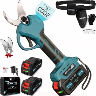 Sécateur Électrique Sans Fil 30mm - Sécateur à Batterie - 2 batteries 21V 4000mAh - Brushless 800W - Coupe Branche Professionnel - BLADEPRO