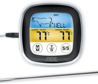 ADE BBQ1600 Thermomètre à Viande numérique Plastique Noir-Argent 19 x 22 x 2 cm