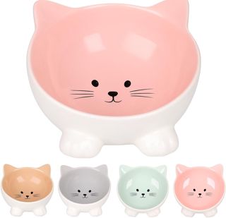 Flamingo Gamelle pour Chats Puzi Taupe - Gamelle Antidérapante Multi-usages pour Animaux de Compagnie - 125ML - cermamique - La gamelle va au Lave-Vaisselle