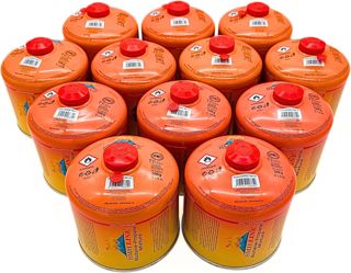 SMH LINE® Lot de 6 cartouches à visser de 500 g butane propane - Valve à vis filetage universel 7/16 - Cartouches de gaz - Valve EN 417 - Brûleur Bunsen - Réchaud de camping - Grill - Réchaud à gaz