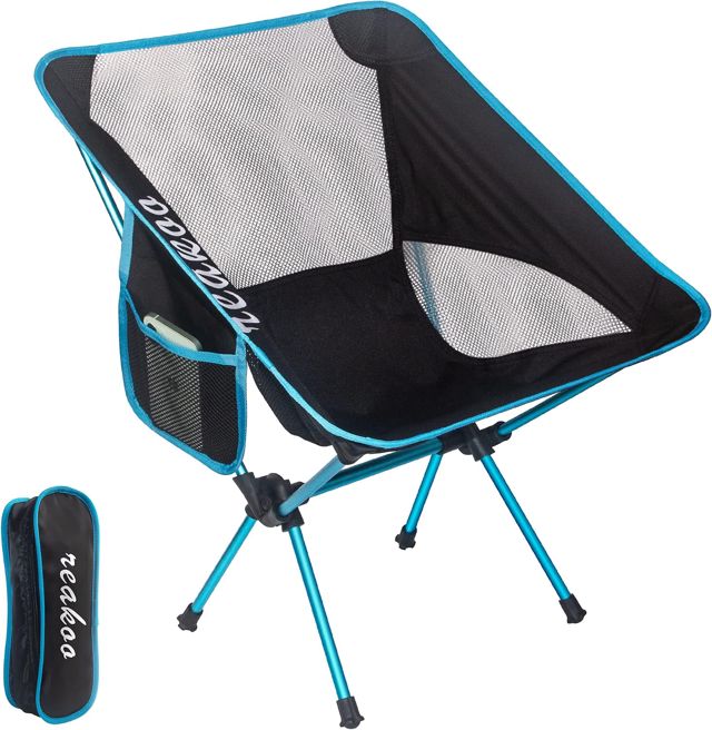 reakoo Chaises de Camping Pliantes Portable, Compacte, Ultra Légère et Portable Chaise Pliante Camping, avec Sac de Transport pour l'extérieur, Plage, Pêche, Pique-Nique