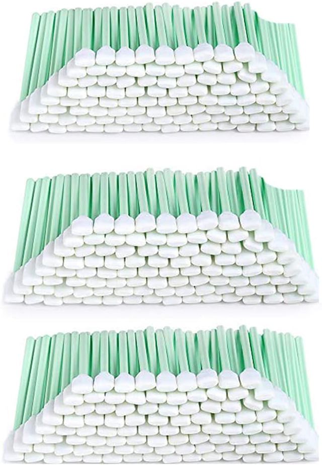 300X Bâtonnets de Nettoyage en Mousse, D'écouvillon en Mousse pour Imprimante à Jet d'Encre,Tête d'Impression,Caméra, Lentille Optique, Vert