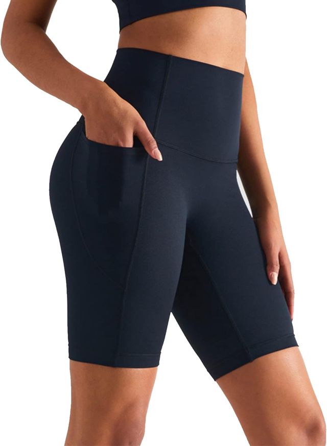 Shorts de Yoga Femmes Taille Haute Legging de Sport Femme Leggings De Yoga pour Femme avec Poches Jogging Danse Course Gym
