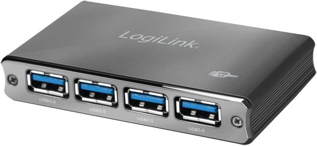 LogiLink ua0282 Hub USB 3.0 4 Ports avec überstromschutz Noir/Aluminium