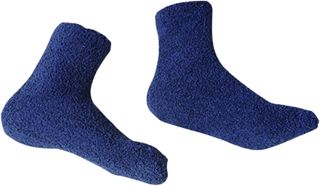 Chaussettes de Lit pour Hommes en Polaire Corail Duveteuses Bleues