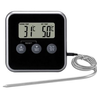 Thermomètre à Viande Numérique et Minuteur Cuisine, Usage Four
