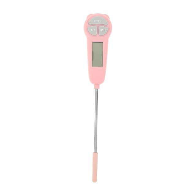 VICASKY Thermomètre alimentaire à lecture instantanée, thermomètre de cuisine pour cuisson et friture, rose, ABS et acier inoxydable, mesure de température, liquide et solide