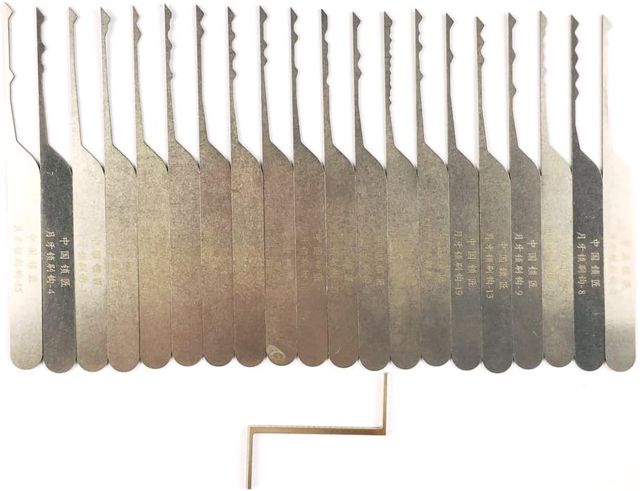 Lot de 20 râteaux de crochetage de serrure pour débutant