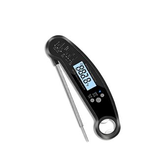 Thermometre De Cuisine, Meat Thermometer, Précision ±0,5°c, Lecture Instantanée En 0,8s, Avec écran Lcd Et Calibration, 110mm Pliable Sonde, Thermometre De Cuisson Pour Cuisson, Viande, BBQ