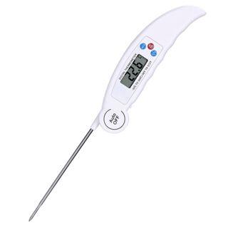NUOBESTY Thermomètre Numérique Cuisine Pliable en Acier Inoxydable, Blanc, Plage 50℃ à 300℃, Thermomètre Multifonction pour Barbecue, Cuisson Viande, Pâtisserie et Boissons Chaudes