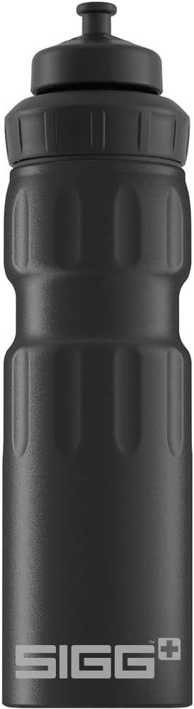 Sigg - Gourde Aluminium - WMB Sports Black Touch - Avec Bouchon Sport 3 étages - Certifiée Neutre En CO2 - Étanche & Légère - Sans BPA - Pour Sport, Camping, Randonnée, Vélo - Noir - 0,75L