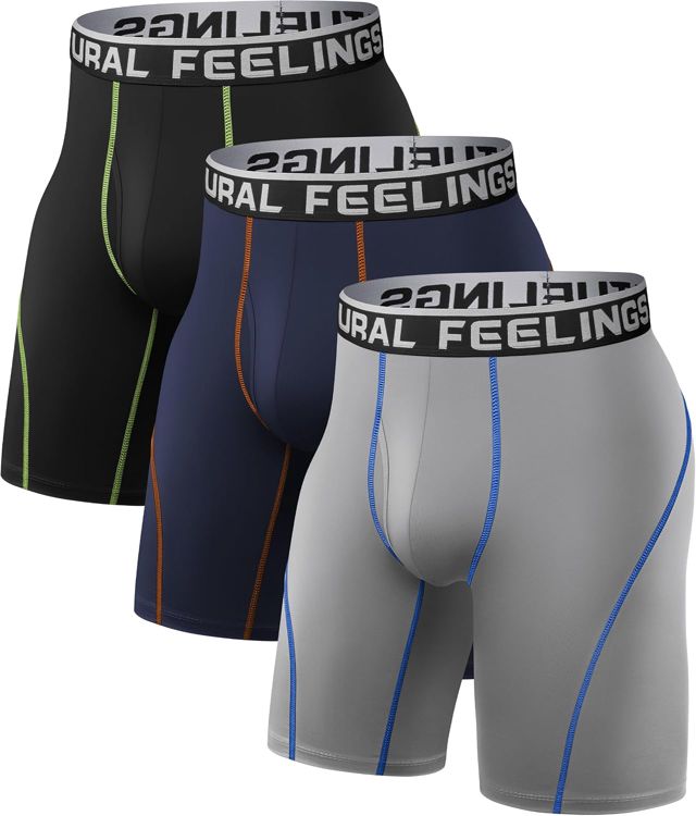 Natural Feelings 9in Lot de 3/4 Boxer Homme Long Calecons Homme S-XXL