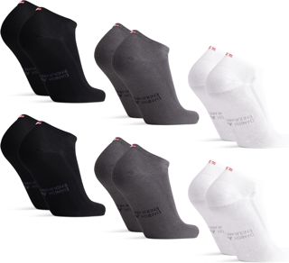 DANISH ENDURANCE Chaussettes Basses en Bambou, Anti-Ampoules, Lot de 6