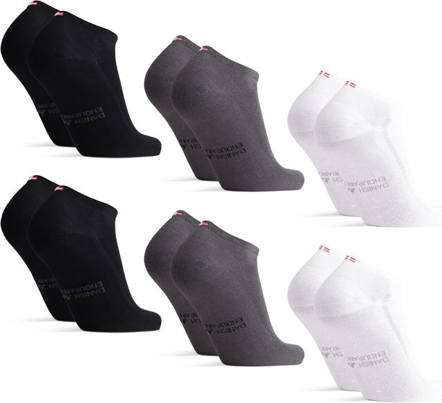 DANISH ENDURANCE Chaussettes Basses en Bambou, Anti-Ampoules, Lot de 6