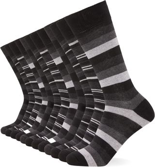 FM London Lot de 12 Chaussettes Homme Respirantes, Style Élégant