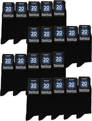 Occulto chaussettes noire homme & femme lot de 10-30 (modèle: Hermann)