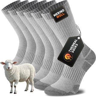 Niorasen Chaussettes en Laine Mérinos pour Homme et Femme - Chaussettes Chaudes et Confortables pour l'Hiver, Randonnée, Running, Cyclisme et Travail, Idéales pour un Cadeau de Noël, 3/5 Paires